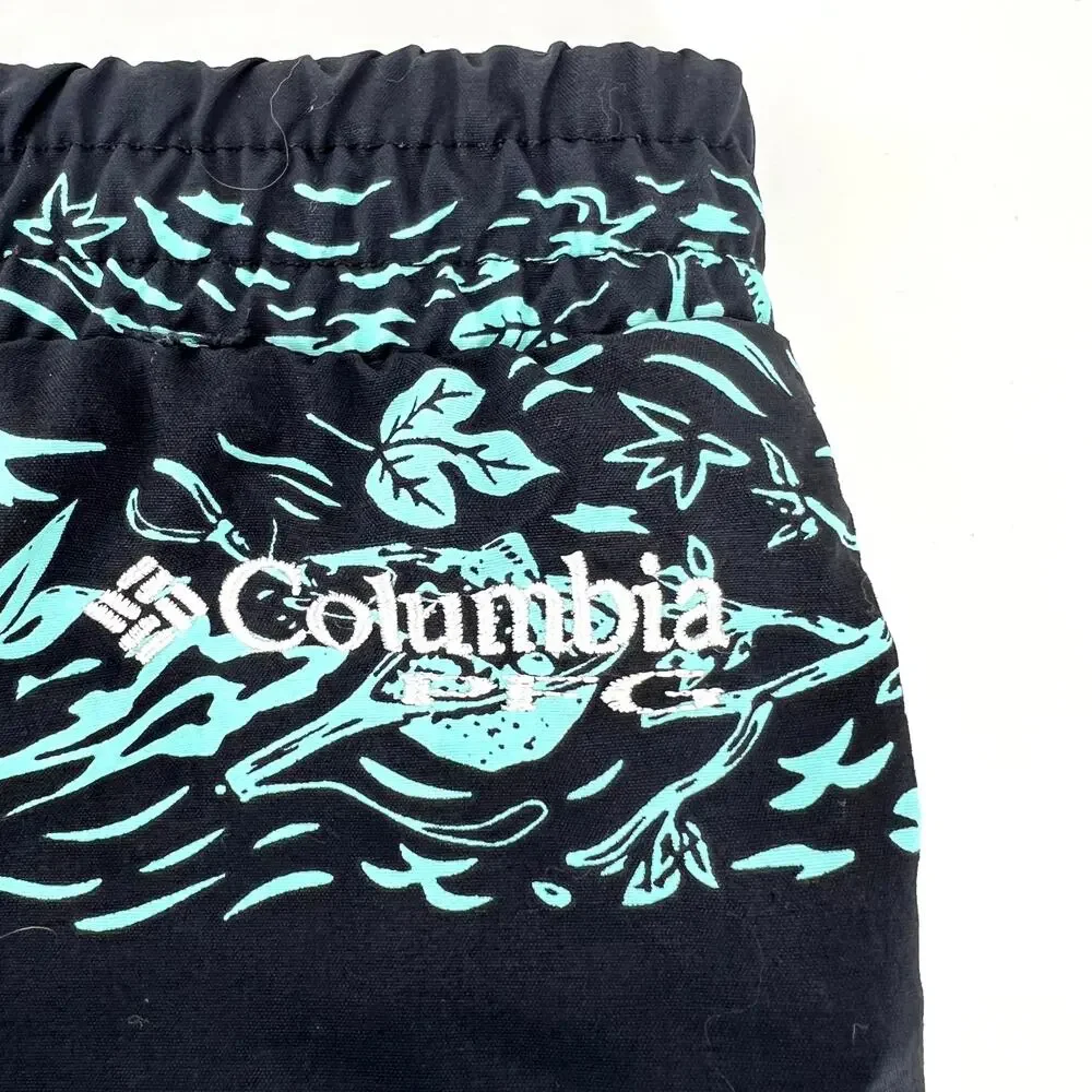 Columbia Youth Boys Swim Trunks Black Green Youth Size L (14/16) Preowned